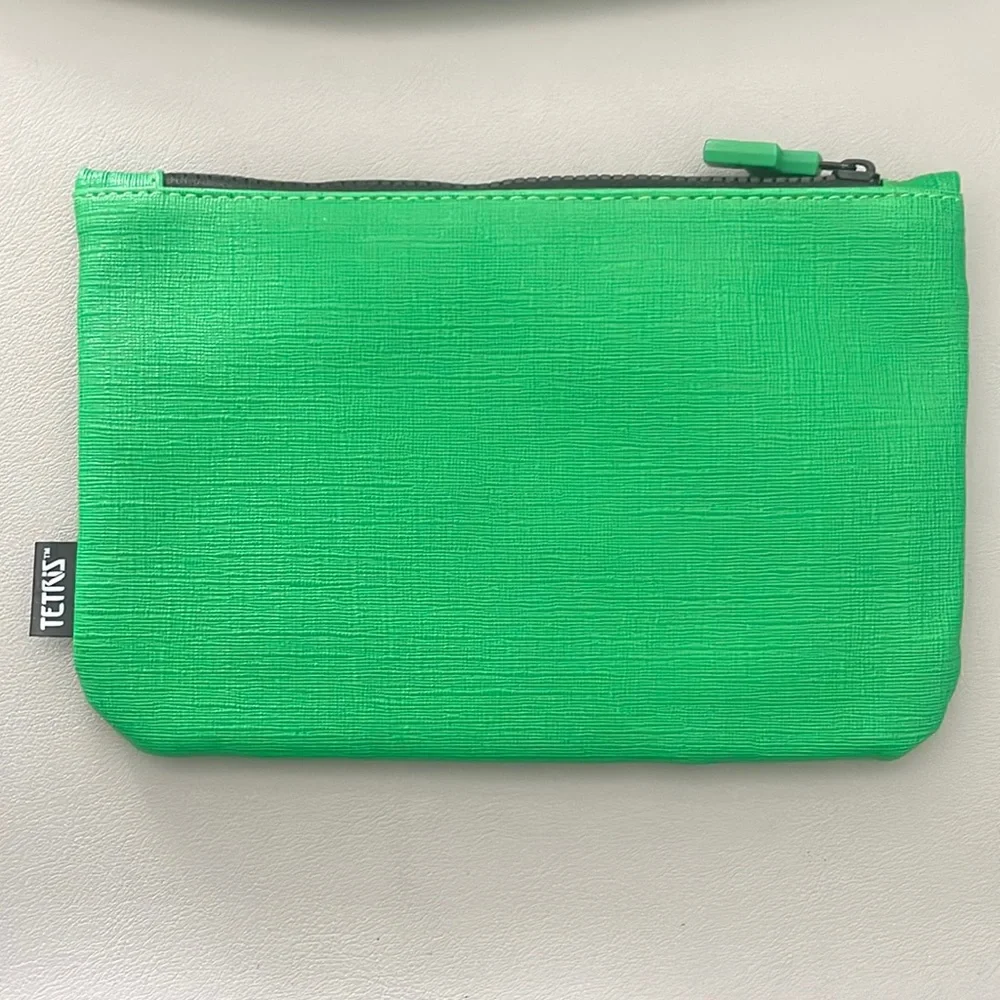 Retro Tetris Cosmetic Bag Green 5x7.5 - Like NEW